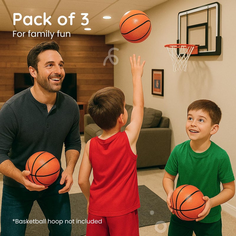 Botabee 5-Inch Mini Basketball Balls Set of 3 - Ideally Sized for Boys  Toddlers  and Mini Hoop Enthusiasts - Versatile for Indoor or Outdoor Play - Exciting Toy for Endless Games - Orange and Black - Image 4